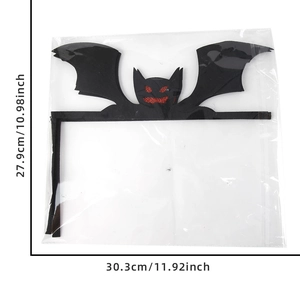 Décor de coin chauve-souris Halloween en forme de L avec paillettes et dimensions
