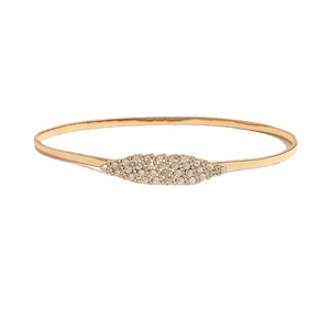 Elastic gold metal spring belt for dresses with sparkling rhinestone buckle on white background