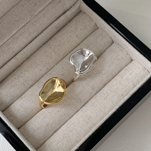 Irregular Concave Surface Ring 925 Sterling Silver Adjustable Open Jewelry Minimalist Niche Design For Women