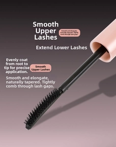 Macro view of slim comb-style mascara brush for precise lash lengthening and lifting