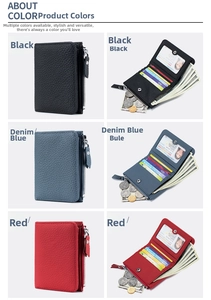 Detalle de la billetera RFID ultradelgada con ranuras para tarjetas y monedero