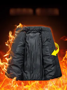 Detail of insulated black winter jacket lining featuring heat-retention thermal fabric