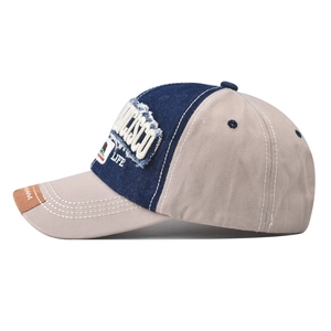 Detail of vintage San Francisco life baseball cap with embroidered polar bear patch