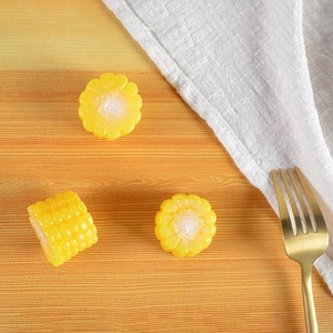 Realistic yellow corn food model pendant ornaments for home decor and creative keychain use