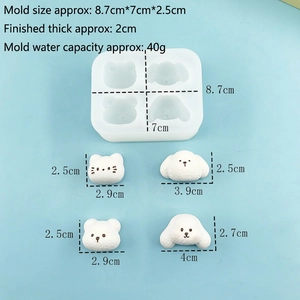 Silikonform mit Tiermotiven wie Katze und Bär für Schokolade und Seifenherstellung