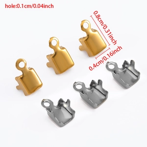 30pcs Stainless steel necklace crimp ends in gold and silver for jewelry making