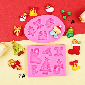 Stampi in silicone natalizi con pupazzo di neve e albero per decorazioni fai-da-te