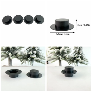 Miniature black top hat with 3.7cm diameter for DIY Christmas snowman crafts and decor