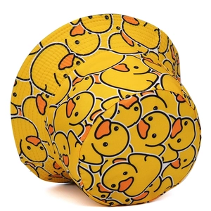 Bob jaune avec motif de canards, chapeau de soleil unisexe en coton pour extérieur