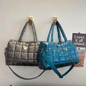Women Quilted Padded Crossbody Bag Large Capacity Space Cotton Handbag Fashion Casual Versatile Shoulder Bag Solid Color