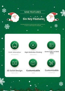 Detail of Santa Claus window stickers with electrostatic adsorption and 3D printing effect