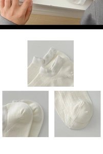 Detailed views of breathable bamboo fiber socks featuring ribbed cuffs and reinforced heel