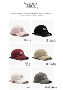 Classic cotton baseball cap set with 3D letter embroidery in six different colors