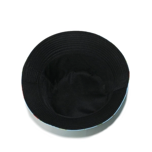 Detail view of the black fabric lining and clean stitching inside the sun bucket hat