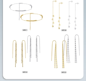 Selection of S925 sterling silver bracelets and tassel earrings in gold and silver finish