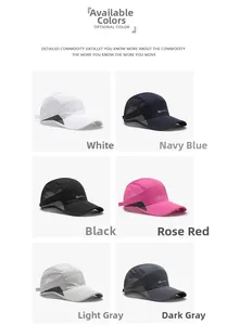 Detail view of quick-dry baseball cap mesh panel for ventilation in multiple colors