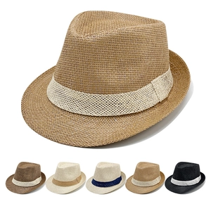 Fedora Straw Hat Paper Breathable Sun Protection Wide Brim Beach Summer Vintage Jazz Style For Men Women