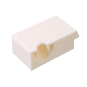 Minimalist off-white plastic crayfish tool storage box with lid and side cable opening