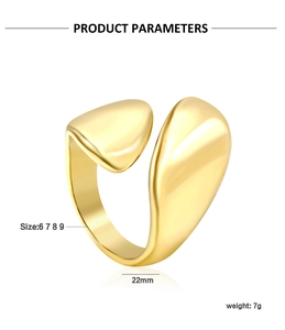 Size chart showing width 22mm and weight 7g for the 18k gold plated twist knot ring