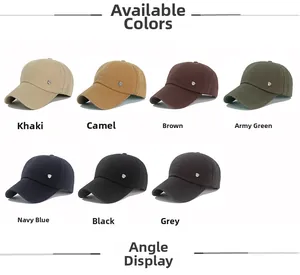 Collection of freestyle embroidered baseball caps in seven colors with metal shield details