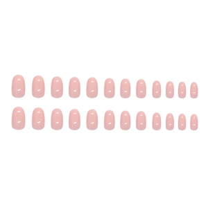 24pcs glossy nude pink oval press-on nails set with elegant minimalist almond design