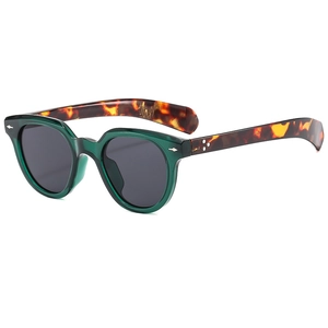 Retro Oval Sunglasses PC Frame AC Lens UV400 Protection Vintage Rivet Decor Unisex Fashion Shades
