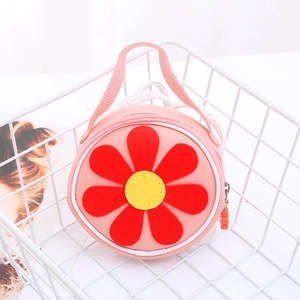 Borsa A Tracolla Rotonda Girasole Per Bambine In Pelle PU Motivo Floreale Cartone Animato Piccola Borsetta Carina