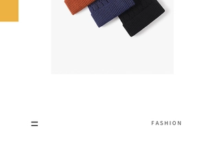 Detailed cable knit pattern on warm winter beanies in navy blue, black, and orange
