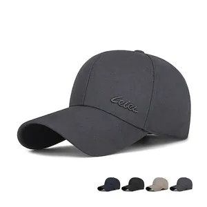 Baseball Cap Men Adjustable Embroidery Casual Sunshade Curved Brim Polyester Solid Simple Outdoor Hat