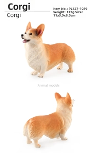 Detailed Corgi figurine views showing 11x3.5x8.5cm size and 137g weight specs