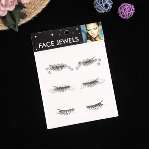 Music festival face jewels set with six pairs of floral, star and pearl design stickers