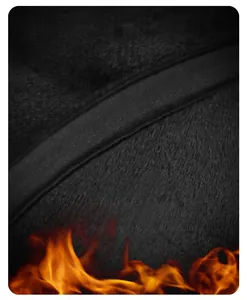 Macro shot of black thermal fleece lining with high-density fibers for winter warmth