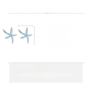 Dettagli orecchini a stella marina con dimensioni 1,7x1,5 cm e materiali in rame e zircone