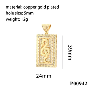 Detailed view of 18K gold plated snake pendant with cubic zirconia and Greek key pattern