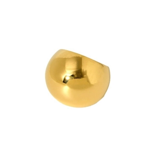 Minimalist 18K gold plated chunky spherical stainless steel ring for women in polished gold