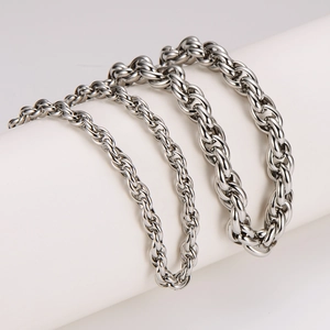 Simple Stainless Steel Rope Chain Necklace Hip Hop Twisted Minimalist Clavicle Chain Unisex Jewelry High Polish