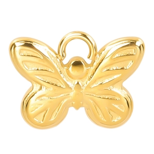 Minimalist 18k gold plated stainless steel butterfly pendant accessory for DIY jewelry