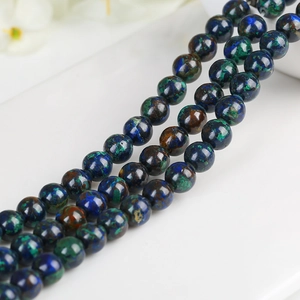 Perle rotonde in azzurrite malachite naturale per gioielli fai-da-te blu e verdi