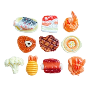 10er-Set Miniatur-Lebensmittelmodelle aus Harz mit Steak und Hähnchen für DIY-Bastelarbeiten