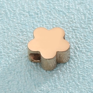 Minimalist rose gold titanium steel five-petal flower bead pendant for elegant jewelry making