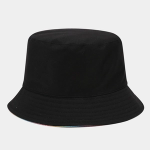 Macro detail of the high-quality black twill cotton fabric texture on a fisherman hat
