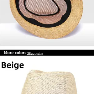 Close-up of beige woven sun hat showing breathable mesh lining and fine texture