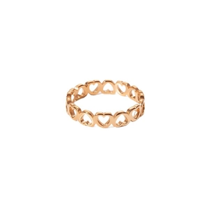 Rose gold hollow heart eternity ring in stainless steel for women minimalist style