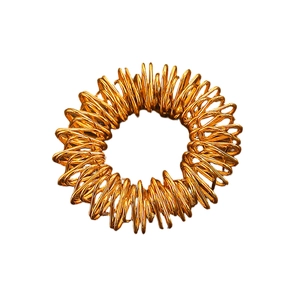 Goldener Finger-Massagering mit Metall-Spiralstruktur für Stressabbau-Spielzeug