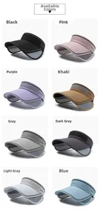 Collection of eight colors of breathable outdoor sports sun visors with mesh top