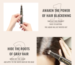 Step-by-step guide for using black hair root touch-up pen to cover gray hair effectively