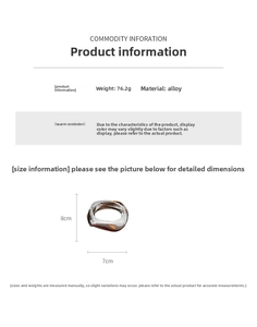 Detail showing irregular silver alloy bracelet weight 76.2g and 8cm x 7cm dimensions