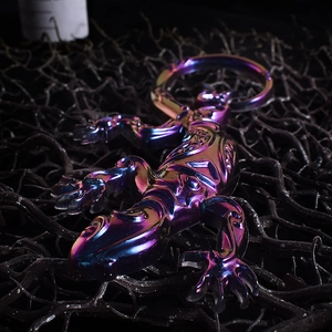 Molde de resina de lagarto 3D para colgar en pared escultura animal irisada