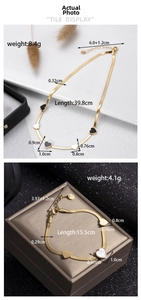 Detailed view of gold heart jewelry set featuring flat snake chains and oil painting texture