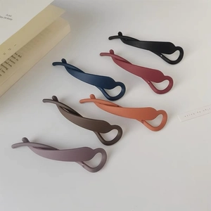 6-piece set of twisted matte plastic hair clips in assorted autumn colors for women